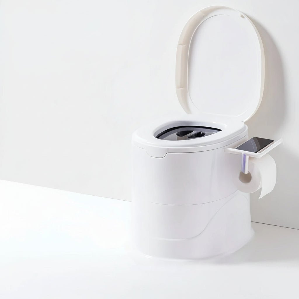 Mobiel Noodtoilet met Papierhouder en Geurbescherming 0