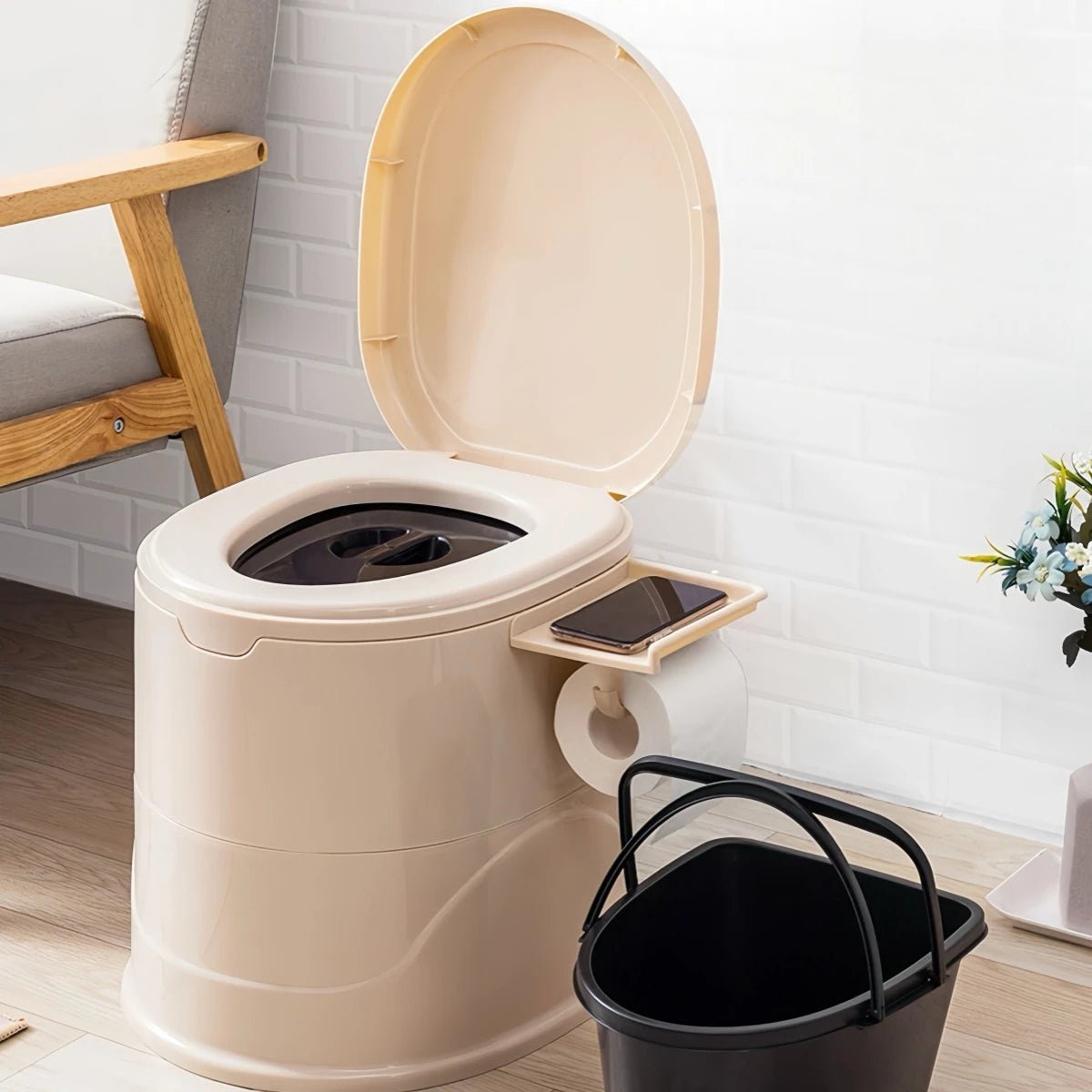 Mobiel Noodtoilet met Papierhouder en Geurbescherming 1