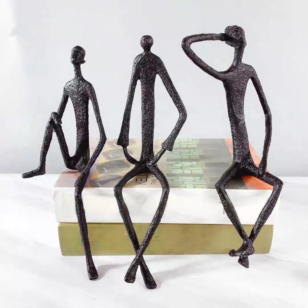 Moderne Abstracte Metalen Figuursculptuurset voor Thuisdecor 5