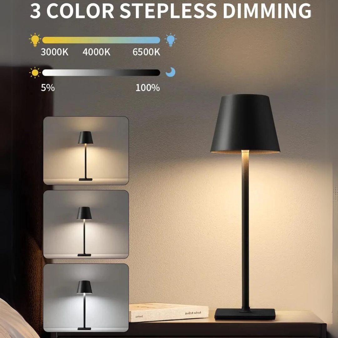 Moderne Bureaulamp LED Oplaadbaar met Aanraakbediening en Draadloos Ontwerp 6
