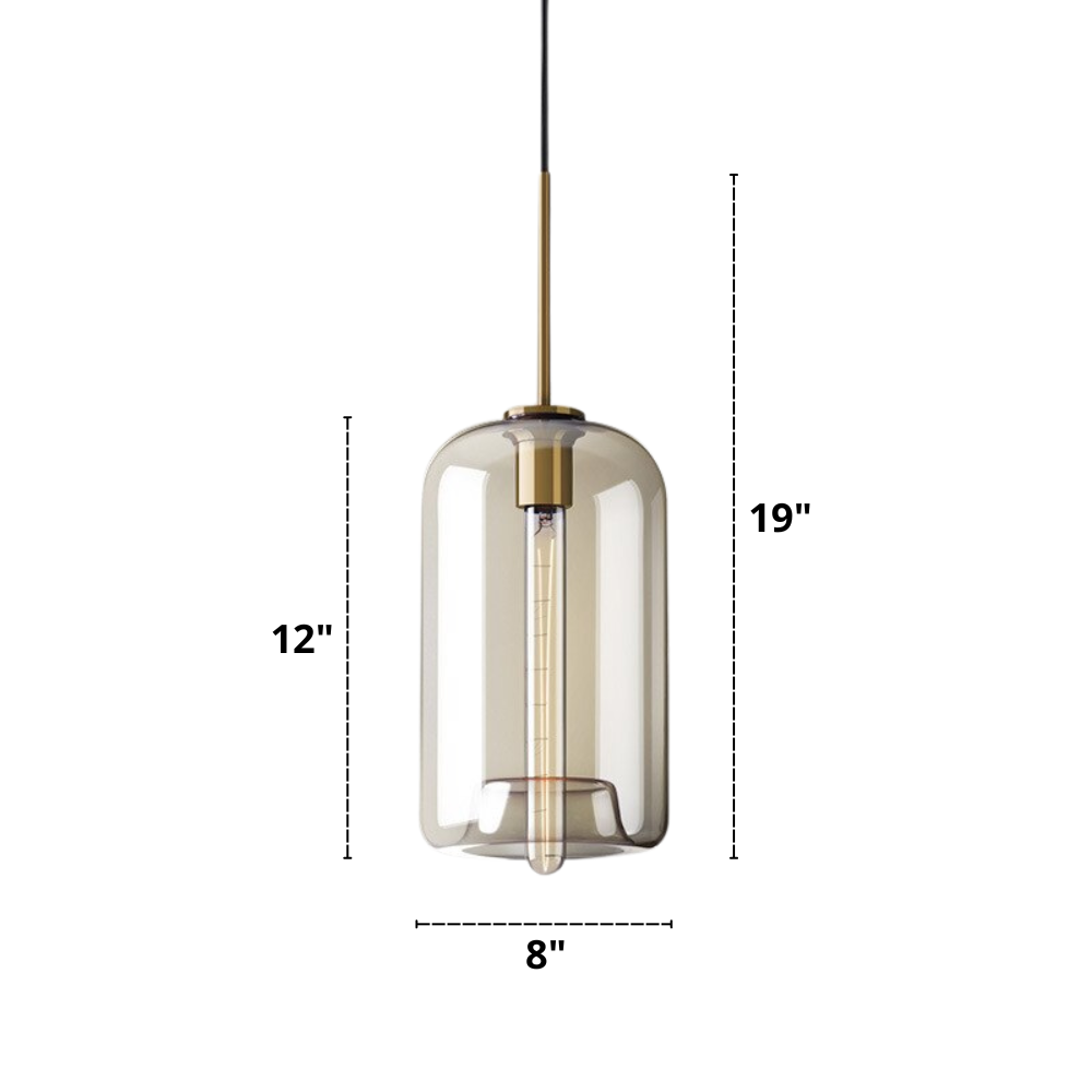 Moderne Hanglamp Eettafel met Glazen Kap en Koperen Voet voor Woonkamer en Eetkamer 10