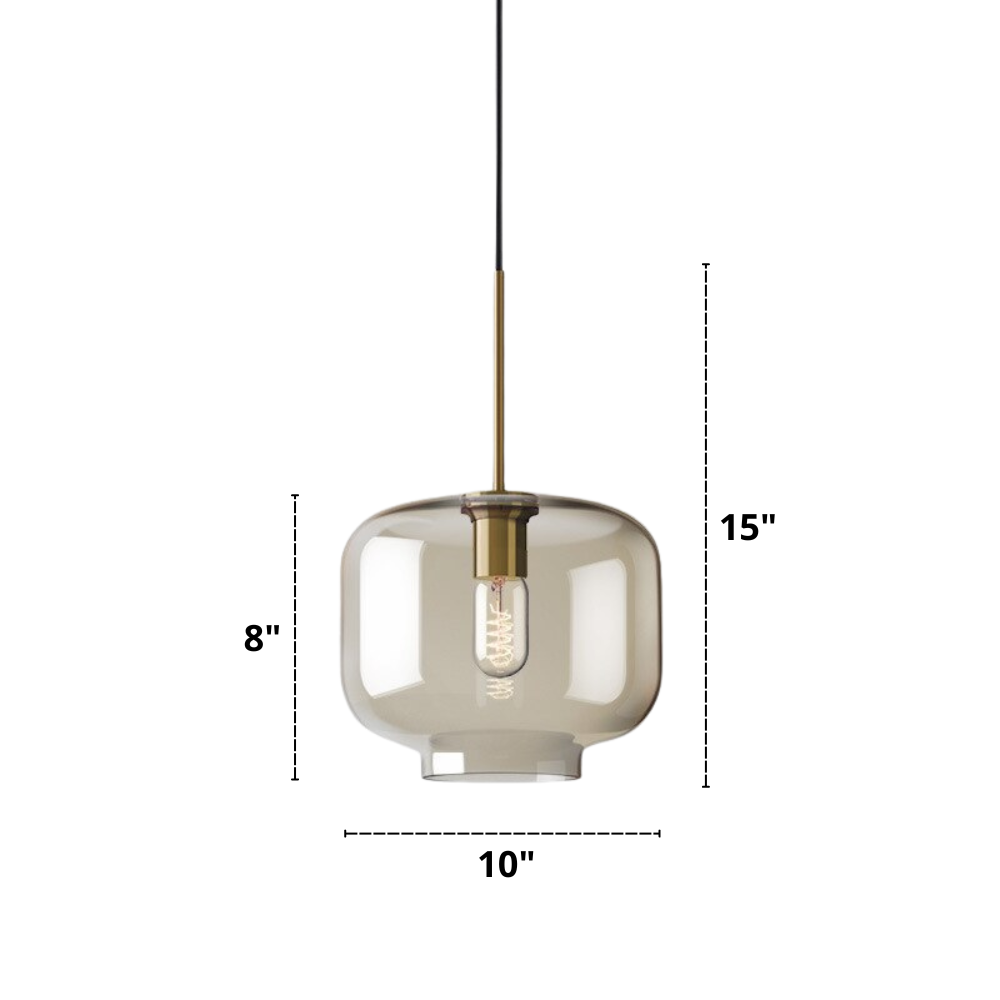 Moderne Hanglamp Eettafel met Glazen Kap en Koperen Voet voor Woonkamer en Eetkamer 11