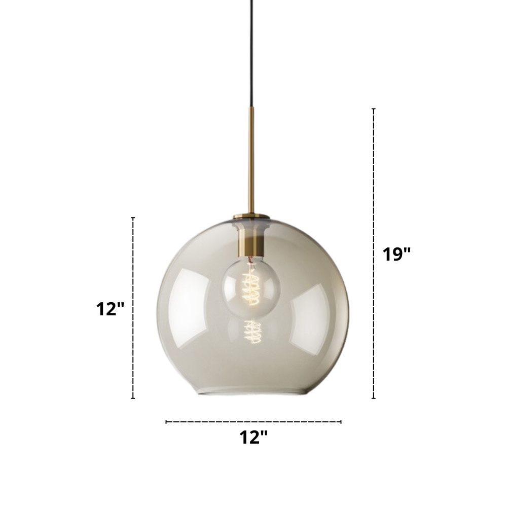 Moderne Hanglamp Eettafel met Glazen Kap en Koperen Voet voor Woonkamer en Eetkamer 12
