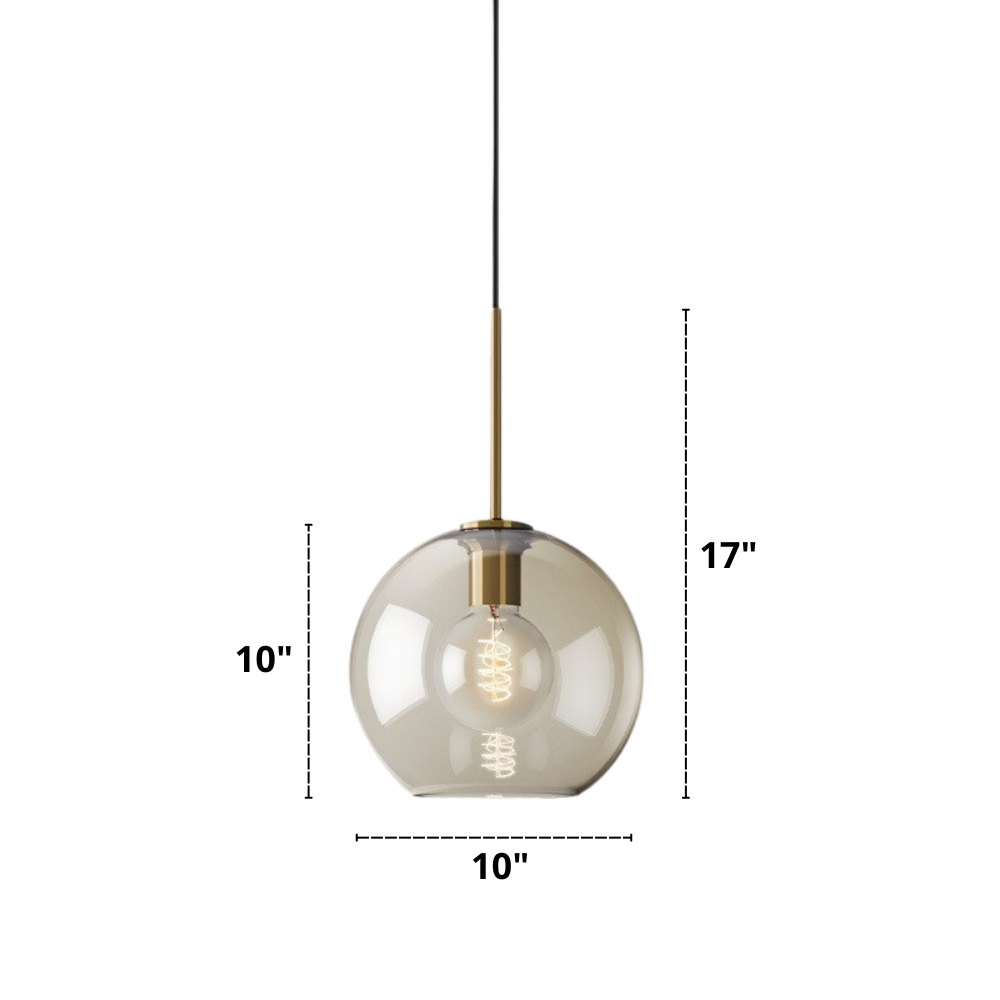 Moderne Hanglamp Eettafel met Glazen Kap en Koperen Voet voor Woonkamer en Eetkamer 9