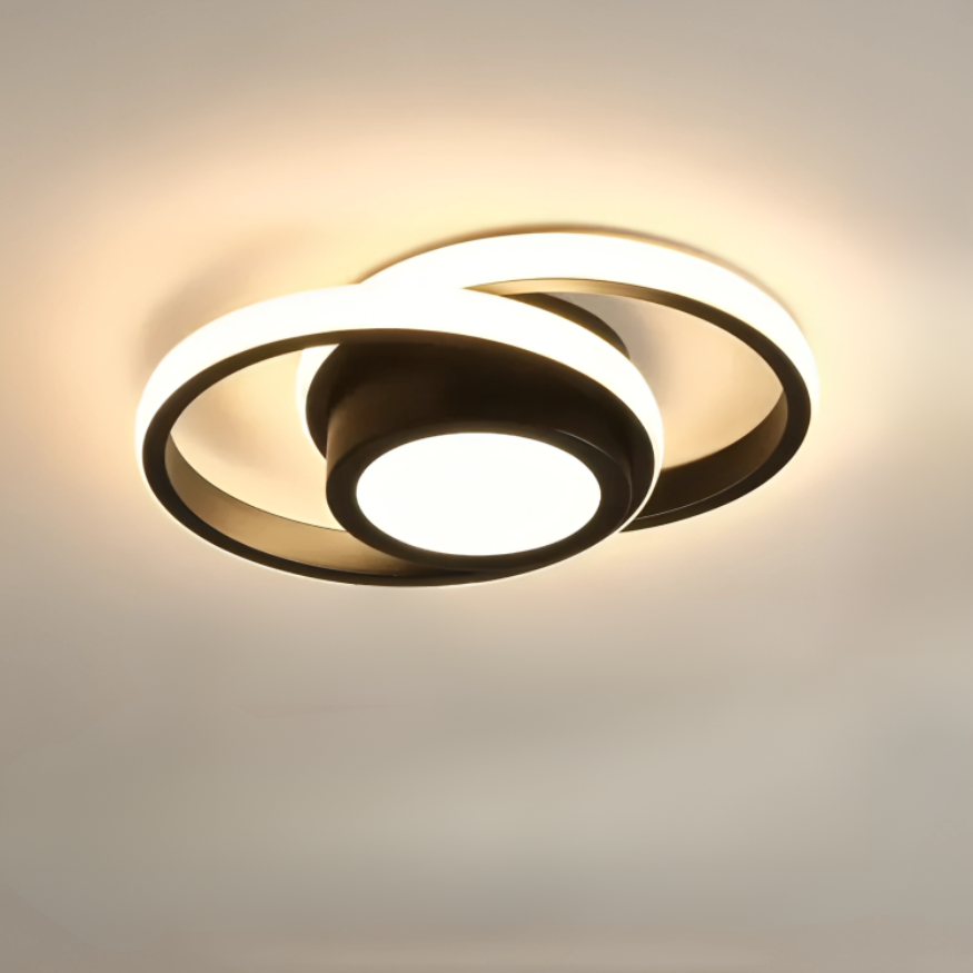 Moderne LED Plafondlamp met Creatief Ontwerp en 2 Ringen voor Woonkamer en Kantoor 4