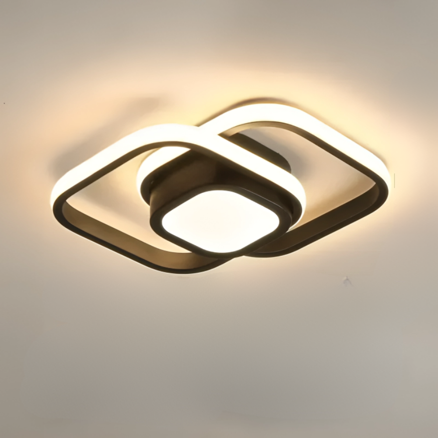 Moderne LED Plafondlamp met Creatief Ontwerp en 2 Ringen voor Woonkamer en Kantoor 8