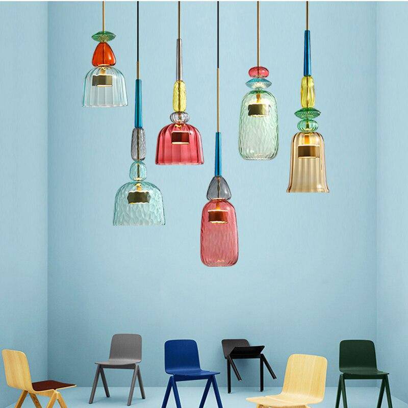 Moderne Plafondlamp Sofia met Gekleurd Glas 4
