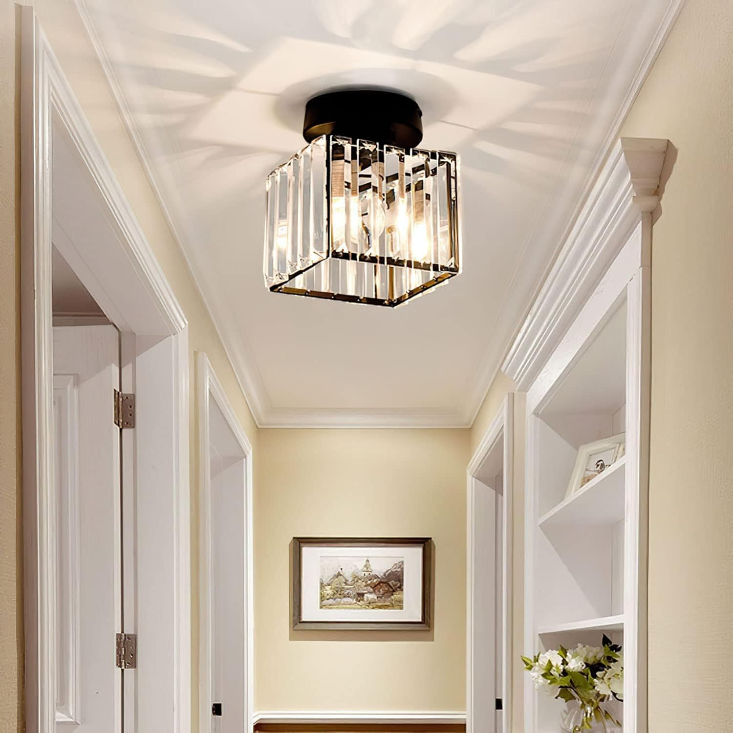 Moderne Plafondlamp met Kristallen Accenten 4