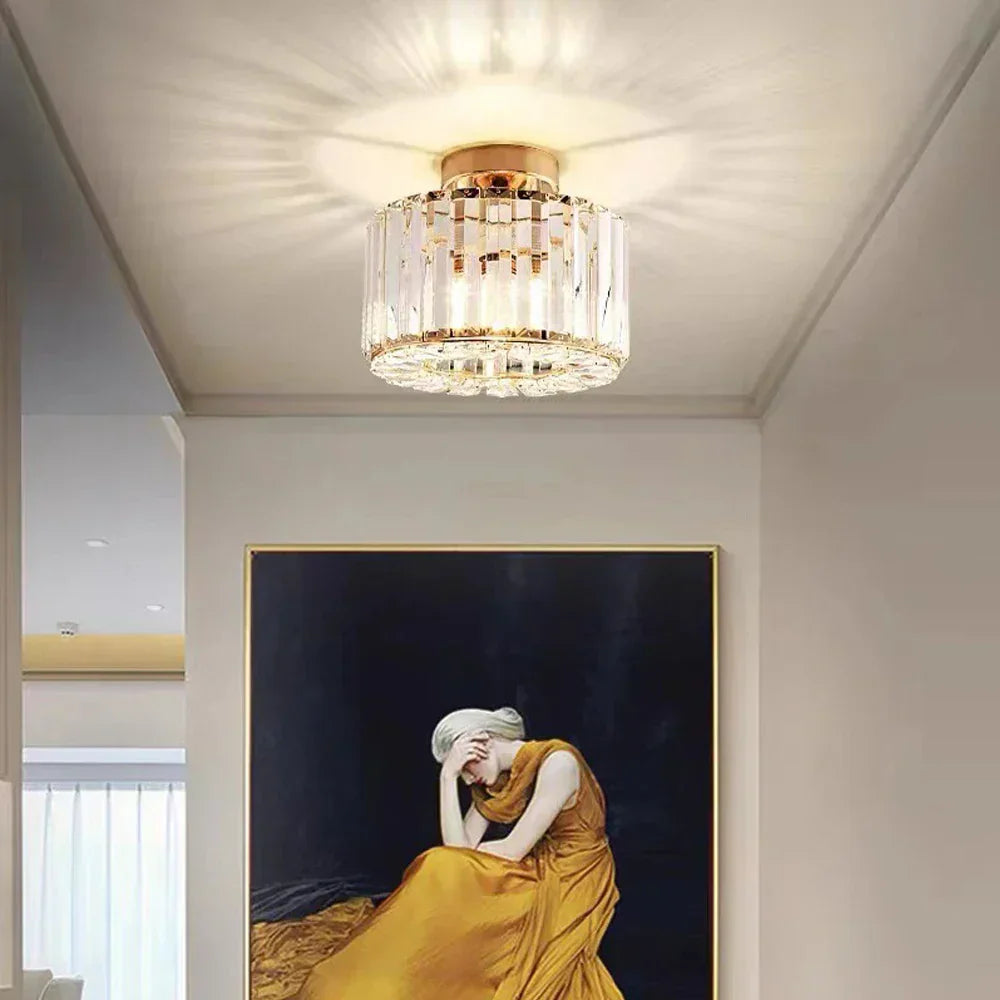 Moderne Plafondlamp met Kristallen Accenten voor Slaapkamer en Woonkamer 2