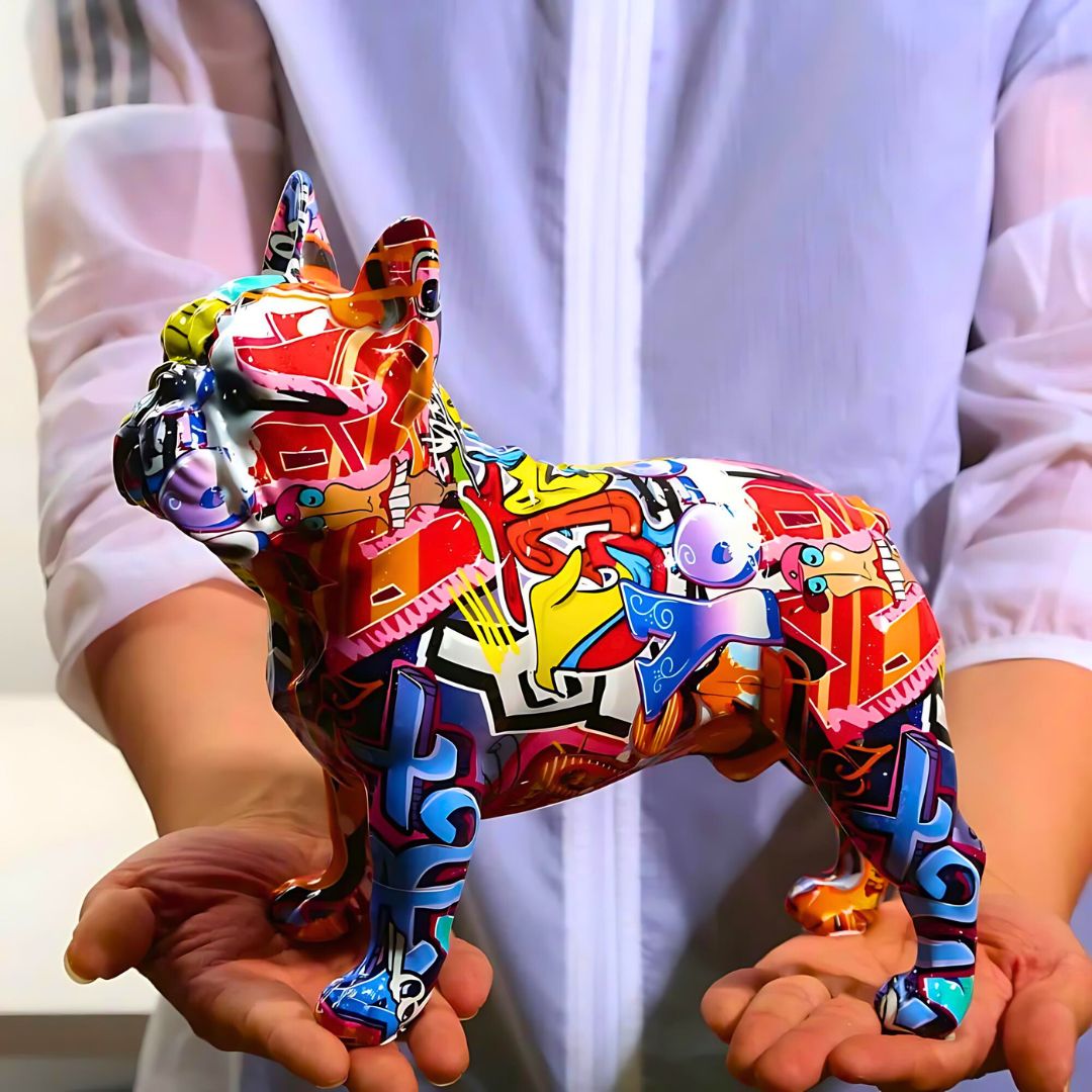 Moderne Sculptuur Franse Bulldog Kunst Hoogwaardig Kunststof 4
