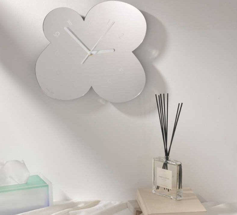 Moderne Wandklok Bloemvormig Met Spiegelafwerking Voor Woonkamer 3