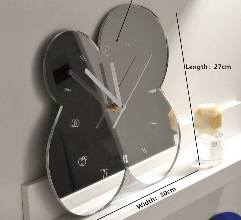 Moderne Wandklok Bloemvormig Met Spiegelafwerking Voor Woonkamer 4