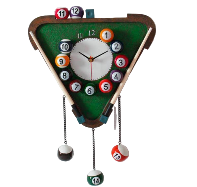 Moderne Wandklok Met 3D Poolballen Ontwerp Voor Biljartliefhebbers