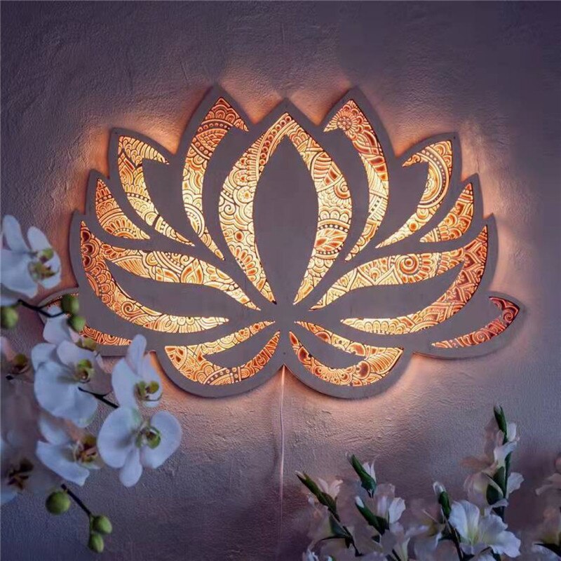 Moderne Wandlamp Lotus Mandala LED 0