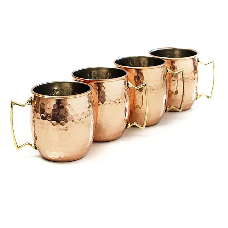 Mokken Set Voor Koude Dranken Gehamerd - Set Van 4 Mokken 4