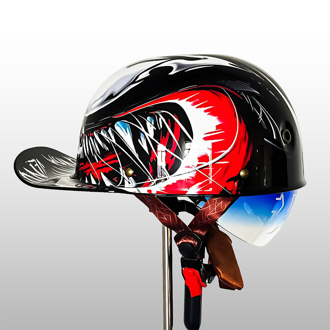 Motorhelm in Baseballpet-Stijl met ECE en DOT Goedkeuring 13
