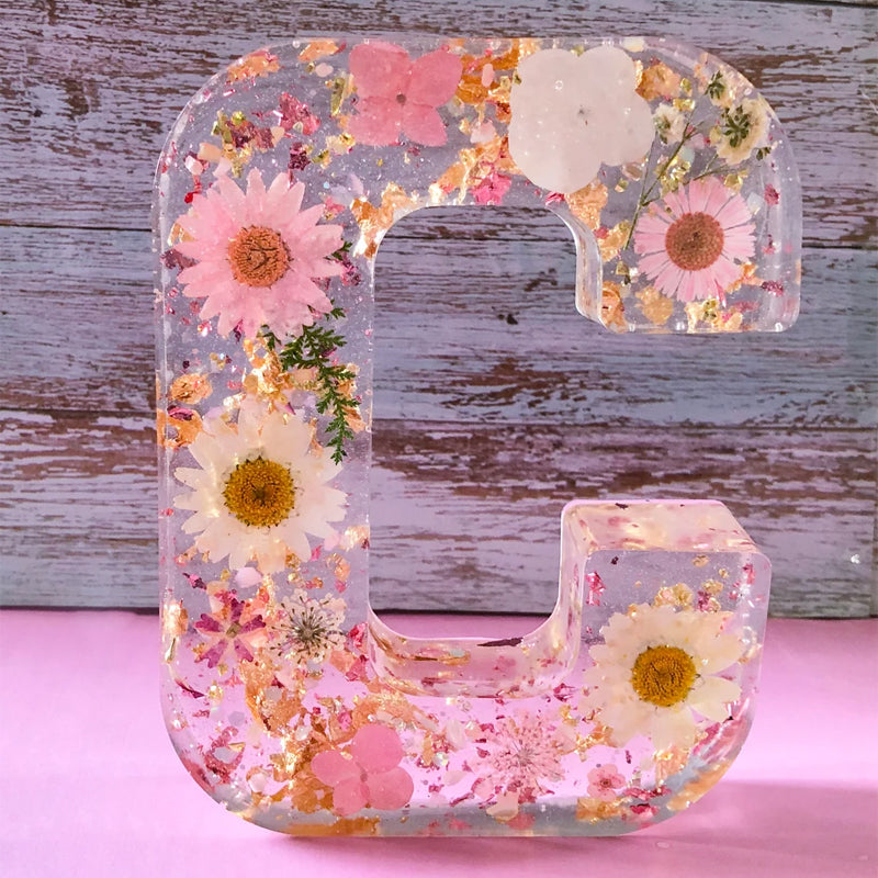 Nachtlampje met Gedroogde Bloemletters 5