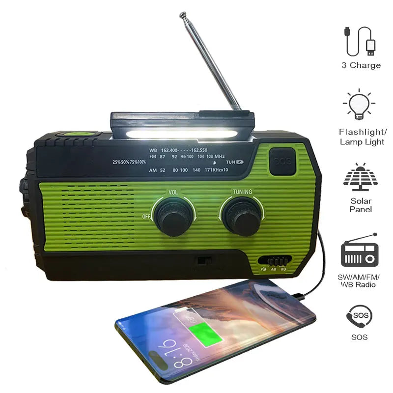 Noodradio Zonne-energie met Oplaadbare Batterij 2