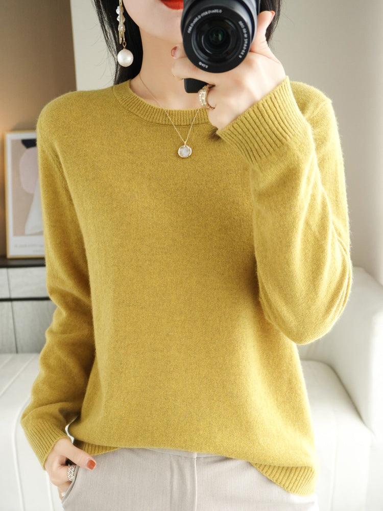 Dames Trui O-Hals 100% Merino Wol Lichtgewicht Pullover