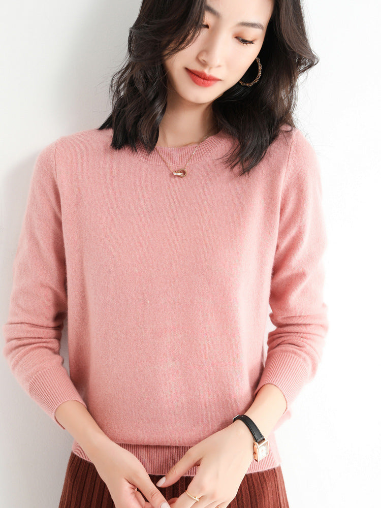 Dames Trui O-Hals 100% Merino Wol Lichtgewicht Pullover