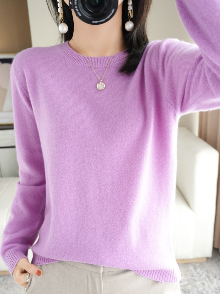 Dames Trui O-Hals 100% Merino Wol Lichtgewicht Pullover