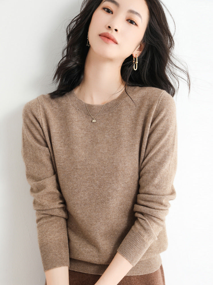 Dames Trui O-Hals 100% Merino Wol Lichtgewicht Pullover