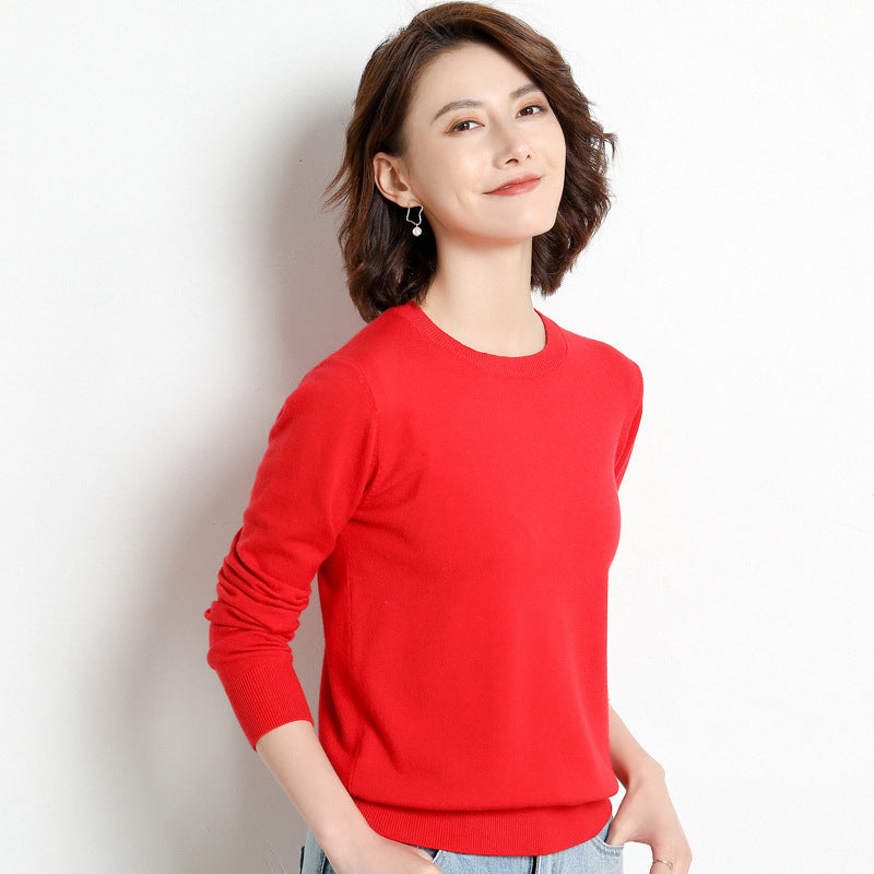 Dames Trui O-Hals 100% Merino Wol Lichtgewicht Pullover
