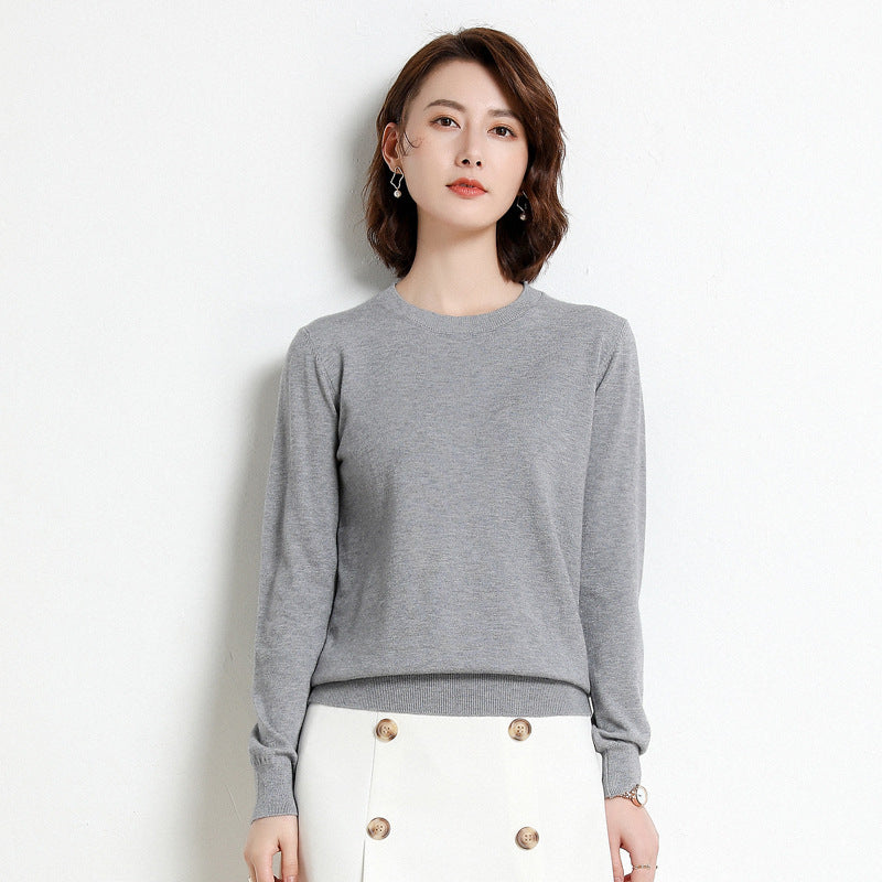 Dames Trui O-Hals 100% Merino Wol Lichtgewicht Pullover