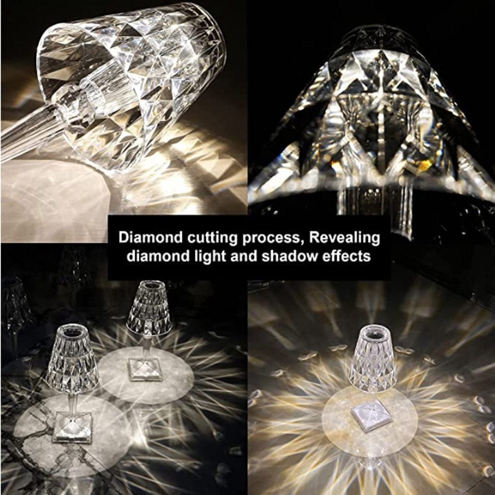 Oplaadbare Tafellamp Diamant Design Draadloos Met Aanpasbare Lichttonen 4
