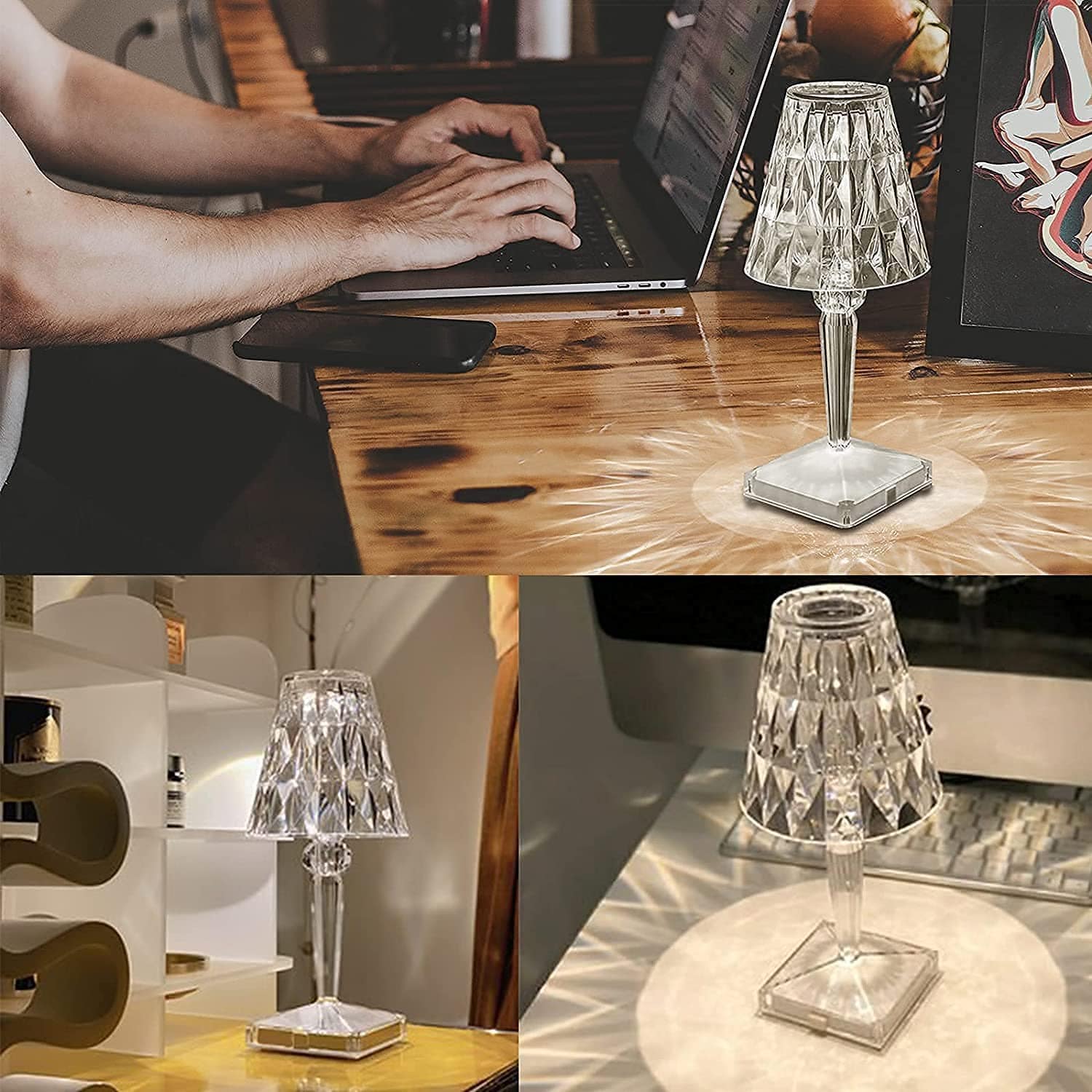 Oplaadbare Tafellamp Diamant Design Draadloos Met Aanpasbare Lichttonen 5