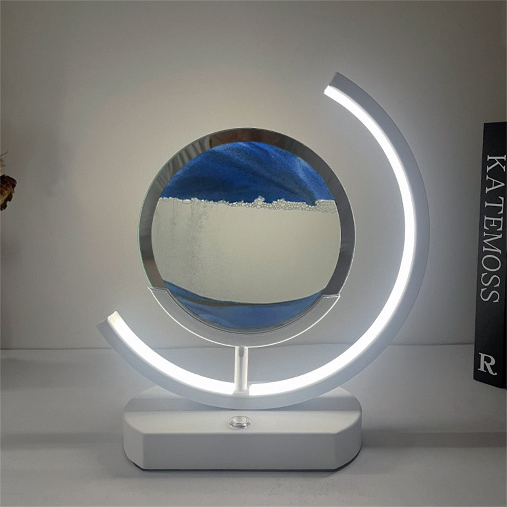 Oplaadbare Tafellamp met 3D Drijvende Zandkunst en Sfeerverlichting 0