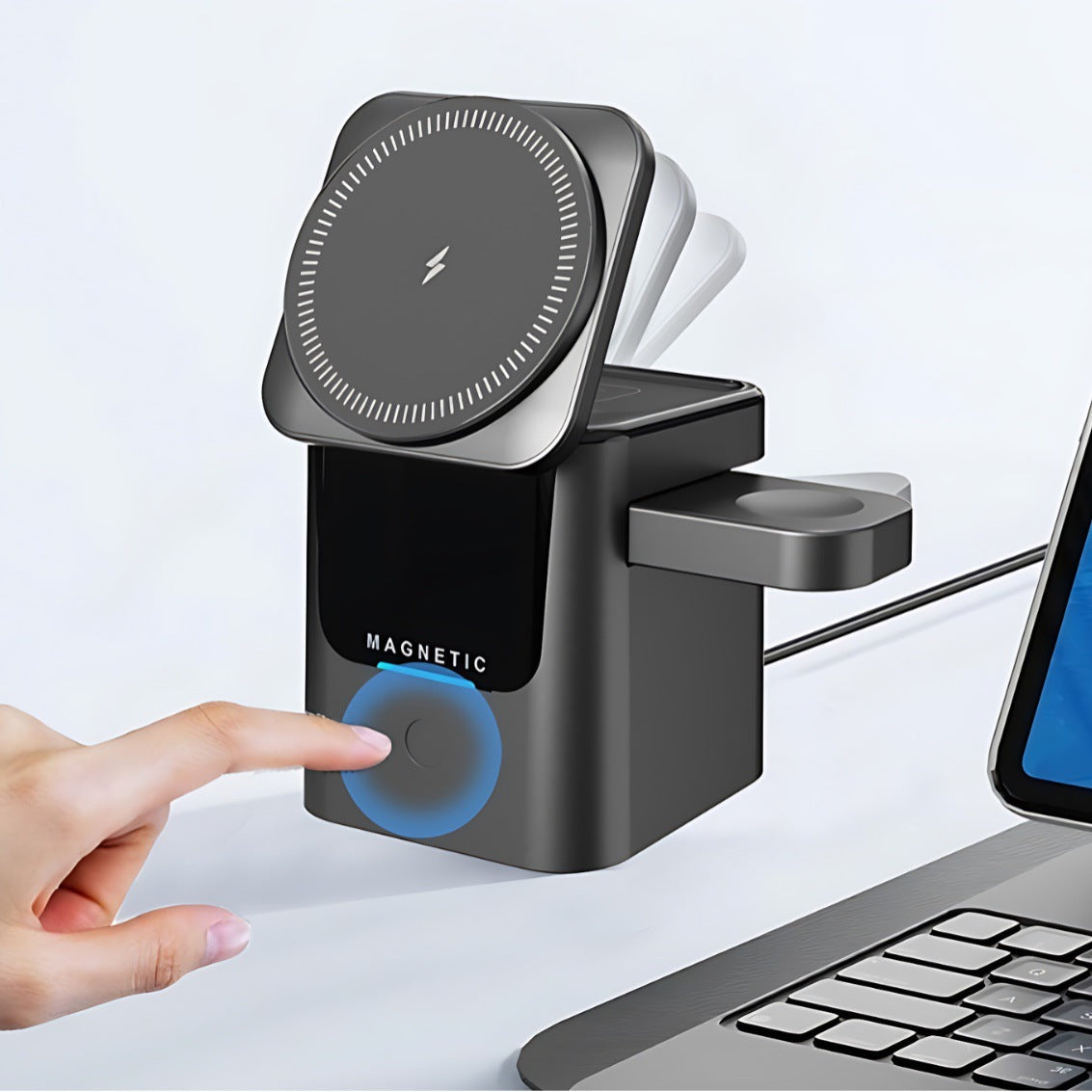 Oplaadstation Telefoon 3-in-1 Voor Smartphone, Smartwatch en Oordopjes 0
