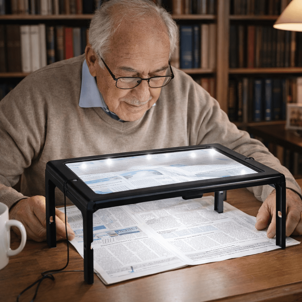 Opvouwbare Tafelloep met LED-verlichting 3x Vergroting 0
