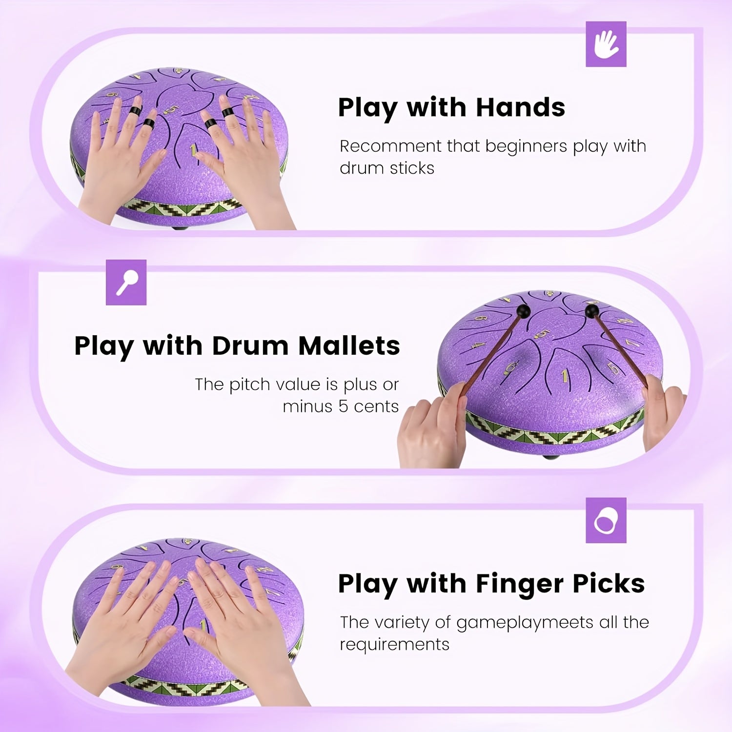 Outdoor Tuin Regentrommel 11-toons Stalen Tongdrum 4