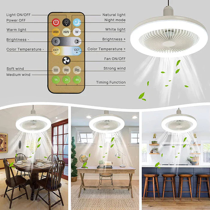 Plafondventilator Met Verlichting En Afstandsbediening Voor Woonkamer En Slaapkamer 1