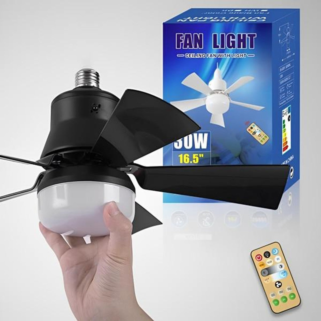 Plafondventilator met LED-verlichting en afstandsbediening 0