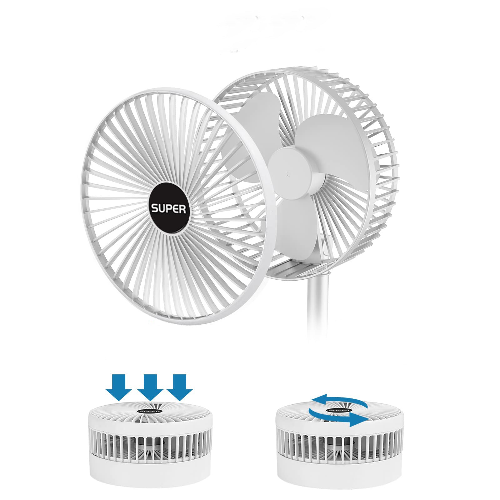 3 Gear Draagbare Oplaadbare Ventilator