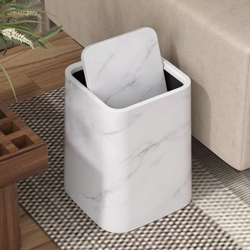 Prullenbak met Schommeldeksel voor Huisdieren, Stijlvol Marmeren Ontwerp 3