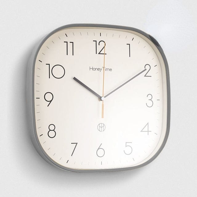 Retro Wandklok Vierkant Met Matgrijs Oppervlak 4