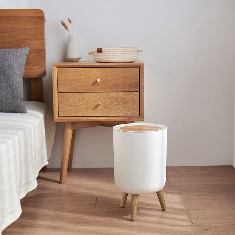 Ronde Prullenbak Met Eenvoudig Deksel Minimalistisch Design 2
