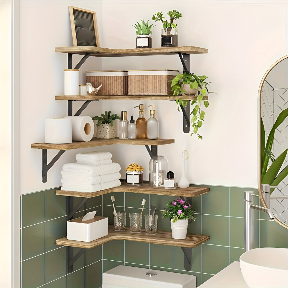 Rustieke Houten Plankenset voor Hoek- en Wanddecoratie 5