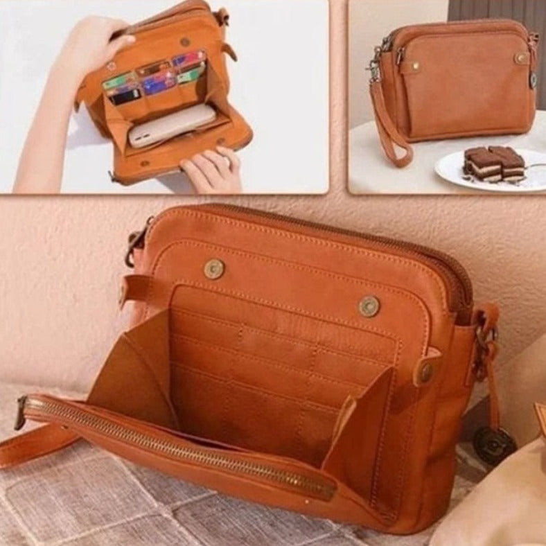 Drielaags Leren Handtas