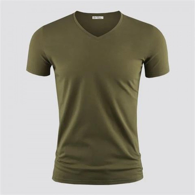 Heren Slim Fit V-hals T-shirt