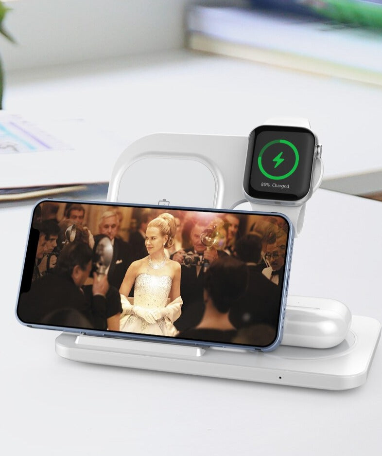 3-in-1 Draadloze Oplaadstandaard Pad