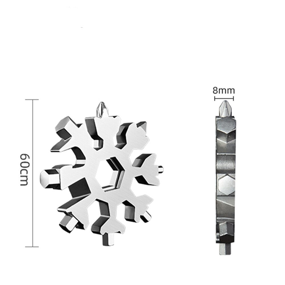 18-in-1 Schroevendraaier Sneeuwvlok Sleutelhanger