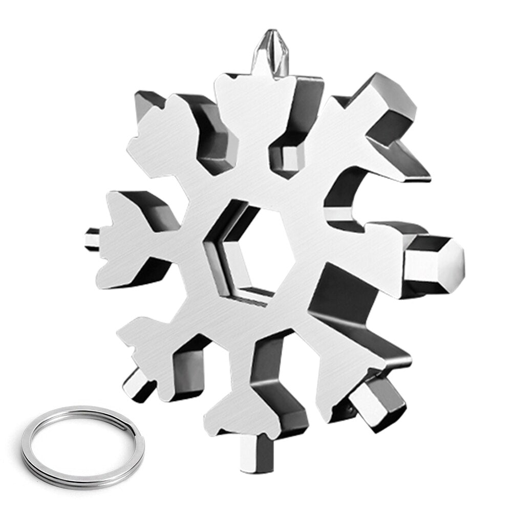 18-in-1 Schroevendraaier Sneeuwvlok Sleutelhanger