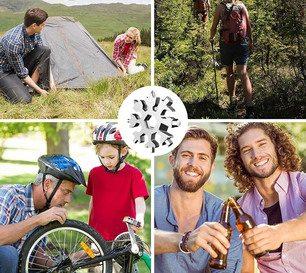 18-in-1 Schroevendraaier Sneeuwvlok Sleutelhanger