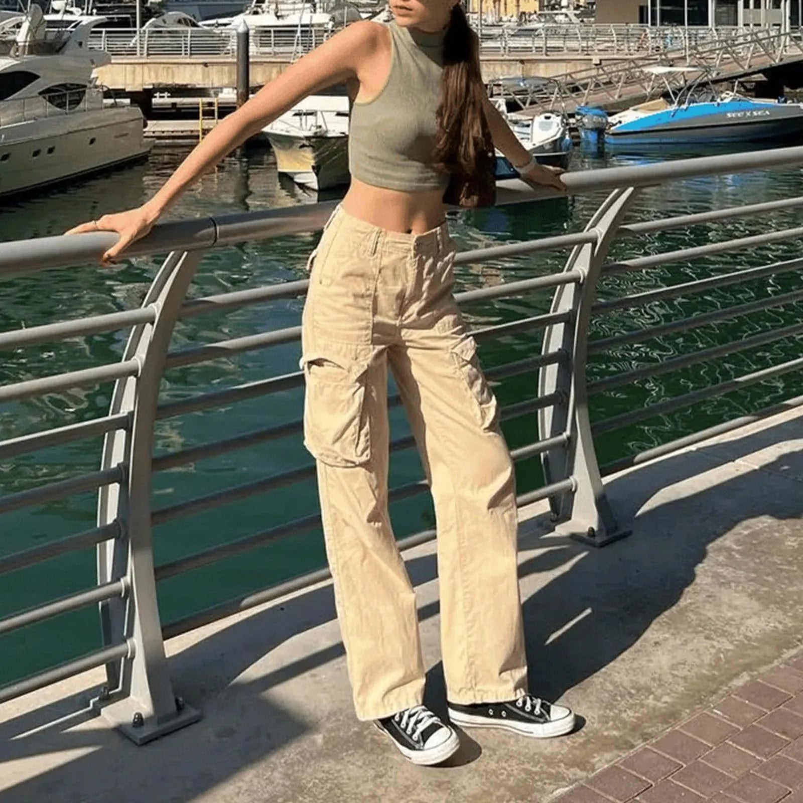 Dames Verstelbare Cargo Broek