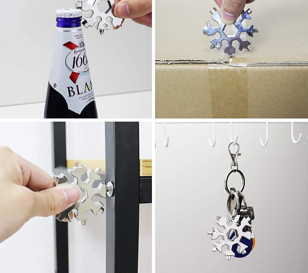 18-in-1 Schroevendraaier Sneeuwvlok Sleutelhanger