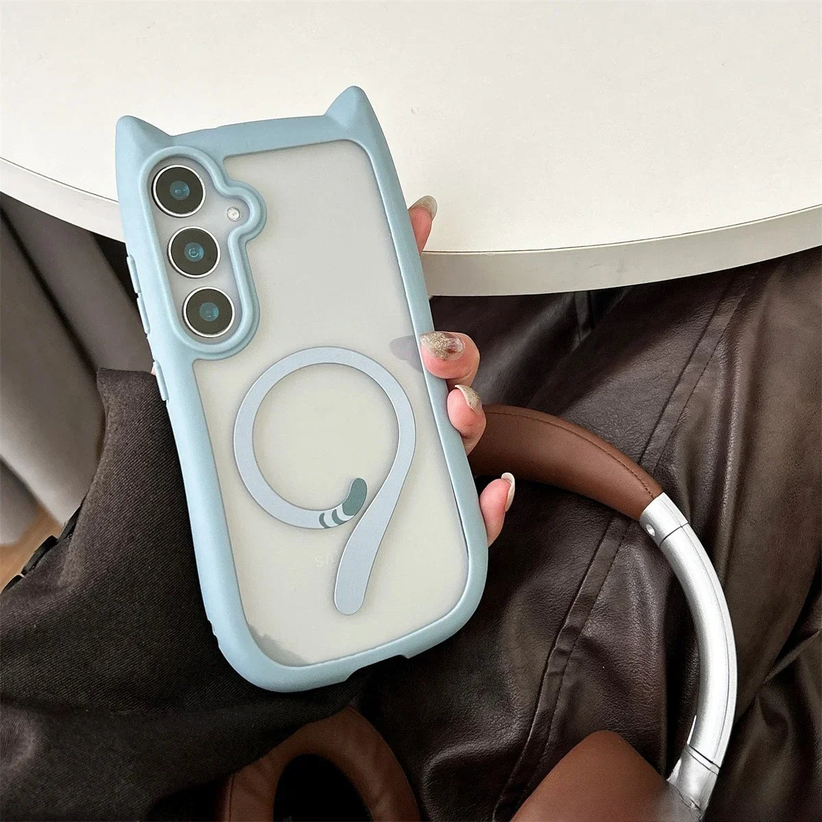 Samsung Galaxy S25 Plus Hoesje met Kattenoren en MagSafe Functie 1